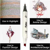 Set de lapiceras de 40 colores duales con portafolios de plástico de Artify Premium Art Maker - Arteztik
