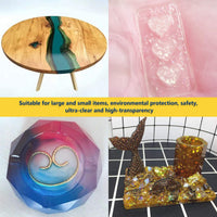 Kit de recubrimiento de resina epoxi - Kit de 16 onzas de resina transparente para arte, joyas, obras de arte, acabados de madera, ver a través de encapsulaciones - 4 tazas graduadas, 4 barras, 2 pares de guantes de goma - Arteztik
