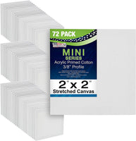 US Art Supply 2" x 2" Mini Professional preparado Stretched Canvas (1 Pack de 12-mini Lienzos) - Arteztik
