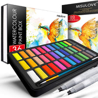 MISULOVE Juego de pintura de acuarela 36 colores premium en caja de regalo con almohadilla de papel de acuarela y cepillos de agua, perfecto para niños, adultos, principiantes, artistas, dibujar e ilustrar - Arteztik
