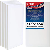 US Art suministro gratuito 14 x 18 inch ácido calidad profesional Perfil lona 6-Pack – 3/4 12 onza PRIMED Gesso – (1 Full Caso de 6 Individuales Lienzos) - Arteztik
