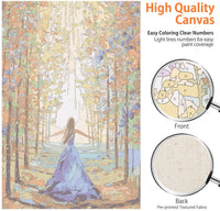 BOMIER DIY pintura por números para adultos niños principiantes, lienzo pintura al óleo por número Kit para decoración del hogar, dibujo con pinceles, Forest Girl 16 x 20 pulgadas (sin marco) - Arteztik
