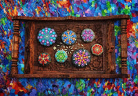 Petift 20 piezas Mandala Rock pintura pluma puntero herramienta bandeja de pintura, palo acrílico transparente, punta herramienta de taladro, más plantilla, cepillo azul para colorear, dibujo y dibujo, manualidades para niños, arte de uñas, pintura - Arteztik
