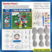 Kit de pintura de roca de castillo de bingo – grandes rocas pulidas para pintar suministros de arte manualidades para niños de 4 – 8 – 12 años pintura acrílica 30 diseños de transferencia ocultar y buscar rocas de río regalos para niños y niñas - Arteztik
