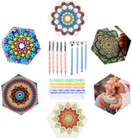 Juego de 32 herramientas de puntería Mandala con una bolsa de almacenamiento impermeable con cremallera azul para pintura de raquetas - Arteztik
