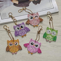 Soleebee 5 piezas DIY 5D completo taladro diamante pintura llavero por número Kit mosaico hacer doble cara taladro colgante cristal Rhinestones llavero bolsa regalo (mariposa) - Arteztik

