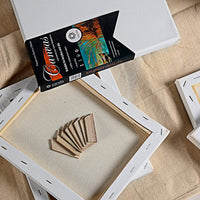 Conda - Lienzo para pintura, 12 x 12 pulgadas, 8 unidades, imprimado, 100 % algodón, 5/8 pulgadas, paquete a granel para pintura acrílica, óleo - Arteztik
