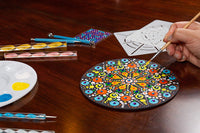 Krafty Bobafty Mandala Dotting Tools Set - 28 piezas de rocas de pintura, juego de arte de calidad Stylus Craft, diseños de pintura en plantillas redondas (incluidas), así como pintura y lienzos de cualquier forma o tamaño. - Arteztik
