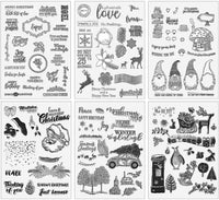 6 hojas de sellos de silicona transparente para Navidad, decoración de Navidad, ciervos, invierno, maravillas, álbumes de recortes, para hacer tarjetas, álbum de fotos - Arteztik
