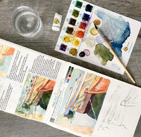 Kit de acuarela (completo) con cuaderno creativo de arte DIY regalo acuarela paleta pinturas Insparea How-to Coloring Watercolor Sketchbook Like Paint by Numbers - Arteztik

