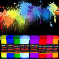 Juego de pintura acrílica que brilla en la oscuridad, pintura fluorescente fosforescente de neón para Halloween - Arteztik
