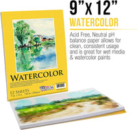 U.S. Art Supply - Tabla de dibujo de madera ajustable de 18.0 in de ancho x 14.1 in (A3) con 2 paquetes de 9.0 in x 12.0 in de ancho x 12.0 in de altura para pintar acuarelas - Arteztik
