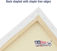 U.S. Art Supply - Paquete de 8 lienzos estirados de 9.0 x 12.0 in, profesionales, color blanco, perfil de 0.7 in, peso pesado, Gesso sin ácidos, para pintar, verter acrílico, pintura al óleo - Arteztik
