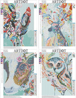 ARTDOT - Juego de 4 kits de pintura de diamante 5D para adultos, kit completo de pintura de diamante para principiantes, decoración del hogar, 12 x 16 pulgadas - Arteztik
