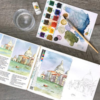 Kit de acuarela (completo) con cuaderno creativo de arte DIY regalo acuarela paleta pinturas Insparea How-to Coloring Watercolor Sketchbook Like Paint by Numbers - Arteztik
