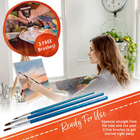 Artesanía 4 All Pintura Acrílica Studio pinturas Set pintura Kit Profesional para lona, madera, barro, tela, estudiantes de Nail Art, cerámica & Crafts. & profesionales (12 x 75ml grande Tubos) - Arteztik
