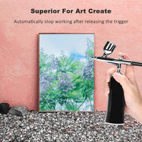 LATITOP Kit de aerógrafo actualizado, mini pistola de aire portátil con kit de compresor de aire silencioso kit de pintura para decoración de tartas maquillaje arte uñas modelo pintura tatuaje manicura - Arteztik
