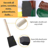 Bates- Pinceles de pintura de espuma, varios tamaños, 20 unidades, pincel de pintura con esponja, pinceles de espuma, pinceles de espuma para pintura, pinceles de espuma para manchas, cepillos de espuma para poliuretano, cepillos de esponja para pintura - Arteztik
