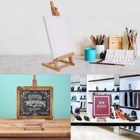 U.S. Art Supply - Caballete de estudio con marco en H de madera, 16.0 in, caballete ajustable para pintura y exhibición de madera de haya de hasta 12.0 in, soporte portátil resistente para mesa de trabajo de escritorio - Arteztik
