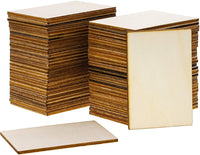 Recortes de madera para manualidades, rectángulo de madera (2 x 3 in, 60 unidades) - Arteztik
