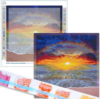 Kit de pintura de diamante para adultos 5D pintura con diamantes DIY Kit de pintura de playa atardecer por número con Gem Art Drill y Dotz 12" x 16" - Arteztik
