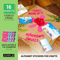 Juvale - Pegatinas para manualidades (1 pulgada, 4 colores, 16 hojas) - Arteztik
