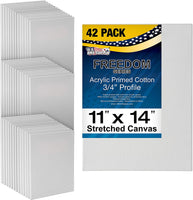 US Art Supply, Lienzo Extendido Libre de Ácidos, Alta Calidad, de 11 x 14 Pulgadas, Paquete de 7, 3/4 Imprimaciones con Gesso (Paquete de 7 Lienzos de Alta Calidad) - Arteztik
