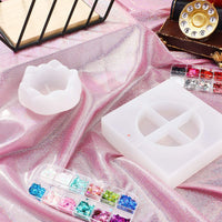 3 moldes de resina para velas de flor de loto, forma cuadrada, molde de silicona para manualidades, joyas, para hacer suministros de decoración del hogar - Arteztik

