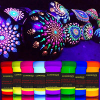 individuall Luminous Extreme Glow in The Dark Paint – Juego de 8 pinturas de neón autoluminosas – Pintura fosforescente de alta pigmentación de larga duración – Pintura de neón brillante - Arteztik
