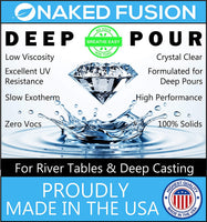 Resina epoxi Deep Pour Crystal Clear Fórmula de 2.0 in de espesor de resina de fundición para mesas de río, moldes de resina profunda, madera de borde vivo y fundición de arte profundo, kit de 3/4 galones, no tóxico -Zero Voc - Arteztik
