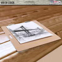 US Art Supply 23" X 26" Artist Sketch Tote Board Bundled with 11" x 14" Side Spiral Bound - 60lb Sketch Drawing Pad (Pack of 2 Pads) - 100 Sheets in Each Sketch Paper Pad - Arteztik
