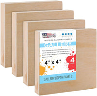 U.S. Art Supply - Tableros de madera de abedul de 24.0 x 24.0 in (24 x 24 pulgadas) de profundidad de artista (2 unidades) – lienzo de pared de madera de profundidad – pintura de medios mixtos, acrílico, aceite, encáustico - Arteztik
