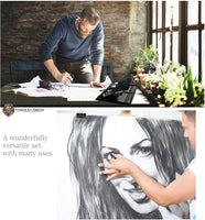 Kit de dibujo de alta calidad, incluye lápices de dibujo y dibujo, almohadilla de dibujo A5; juego de arte de 41 piezas de calidad profesional, presentado en estuche resistente con soportes plegables integrados. - Arteztik
