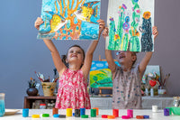 Pintura lavable para niños Daco Brillia, no tóxica, juego de 12 unidades (0,7 oz/tarro), suministros escolares para artes y manualidades - Arteztik
