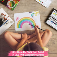 Juego de pintura de acuarela RISEBRITE para niños, 42 piezas, incluye pinturas de acuarela, pinceles, almohadilla de color de agua y más suministros de arte, kit de pintura de inicio perfecto para artistas principiantes - Arteztik
