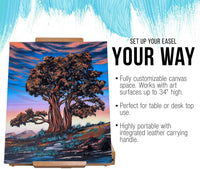 US Art Supply. Mesa caballete de madera portátil La Jolla de 36 pulgadas con cajón de madera de 4 compartimientos. - Arteztik
