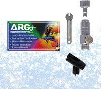 Kit de sistema de aerógrafo Master Airbrush con un aerógrafo de doble acción G23 multiusos con alimentación por gravedad con 1/3 oz. Taza y punta de 0.012 in, mini compresor de aire, manguera, estuche de almacenamiento, tarjeta de enlace de cómo se utiliz - Arteztik
