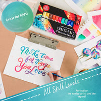 Caja de acuarelas Crafts 4 All con 12 tubos de pintura de la mejor calidad, para artistas, estudiantes y principiantes; perfectas para pintar paisajes y retratos sobre lienzo - Arteztik
