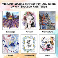 Juego de 48 pinturas de acuarela, Shuttle Art 36 colores de acuarela en tubos (0.4 fl oz cada uno) con 10 pinceles, 1 almohadilla de acuarela, 1 paleta, kit de acuarela premium para artista, principiantes, niños - Arteztik
