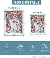 Kit de pintura de diamantes 5D de Neilden para adultos, niños, unicornio, broca completa, redonda, con diamantes de imitación, para adultos, principiantes, perfecto para decoración de pared del hogar (tamaño del lienzo: 13.8 x 17.7 in) - Arteztik

