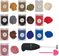 Pigmento metálico de resina epoxi de 10 colores dorados, plateados, azules y rojos. Colecciones de tinte de resina metálico para brillo de labios con suministros de mezcla, kit de resina - Arteztik
