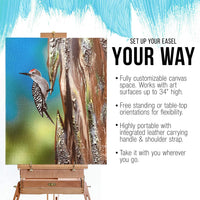 U.S. Art Supply Coronado Caballete de madera grande estilo francés para campo y estudio con cajón de artista, paleta, madera de haya premium, trípode de madera ajustable para pintura, bocetos, exhibición - Arteztik
