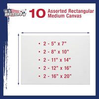 US Art Supply, Lienzo Extendido Libre de Ácidos, Alta Calidad, de 11 x 14 Pulgadas, Paquete de 7, 3/4 Imprimaciones con Gesso (Paquete de 7 Lienzos de Alta Calidad) - Arteztik
