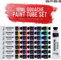 U.S. Art Supply Professional - Juego de 36 pinturas de colores en tubos grandes de 0.6 fl oz - Rueda de mezcla de colores - Arteztik
