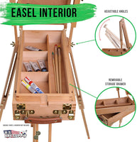 US Art Fuente pequeña caja French Campo Caja de madera artista caballete - Arteztik
