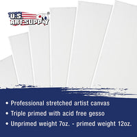 US Art suministro gratuito 12 x 16 inch ácido calidad profesional Perfil lona 6-Pack – 3/4 12 onza PRIMED Gesso – (1 Full Caso de 6 Individuales Lienzos) - Arteztik
