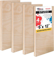 U.S. Art Supply - Tableros de madera de abedul de 7.9 x 15.7 in para paneles de pintura, cuna de 0.7 in de profundidad (paquete de 3) - Lienzo de pared de madera para artistas - Pintura para manualidades mixtas, acrílico, aceite, acuarela, encáustico - Arteztik
