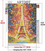 ARTDOT 5D Kit de pintura de diamante para adultos, paquete de 4 taladros completos de diamante, suministros de lienzo para adultos, principiantes, decoración de pared para el hogar, 12 x 16 pulgadas - Arteztik
