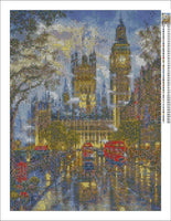 Zimal - Cuadro de diamante redondo 5D para manualidades con diamantes bordados de la calle Londres con punto de cruz, diseño de mosaico de diamantes de imitación, 11.8 x 15.7 in - Arteztik
