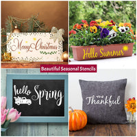 Plantillas de bienvenida grandes para pintar en madera reutilizables – Letrero de bienvenida vertical para la puerta delantera y exterior del porche – Juego de plantillas de bienvenida – Plantillas de letras de casa de campo para letreros, paredes y decor - Arteztik
